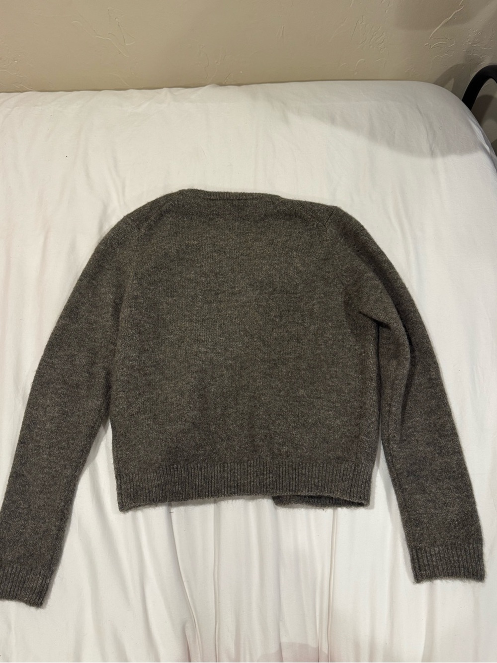 Zara Grey Wool Button-Up Cardigan - B - Picture 3 of 3